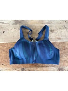 Victoria's Secret Blue Graphic 32C Knockout Front Close Sport Bra VSX